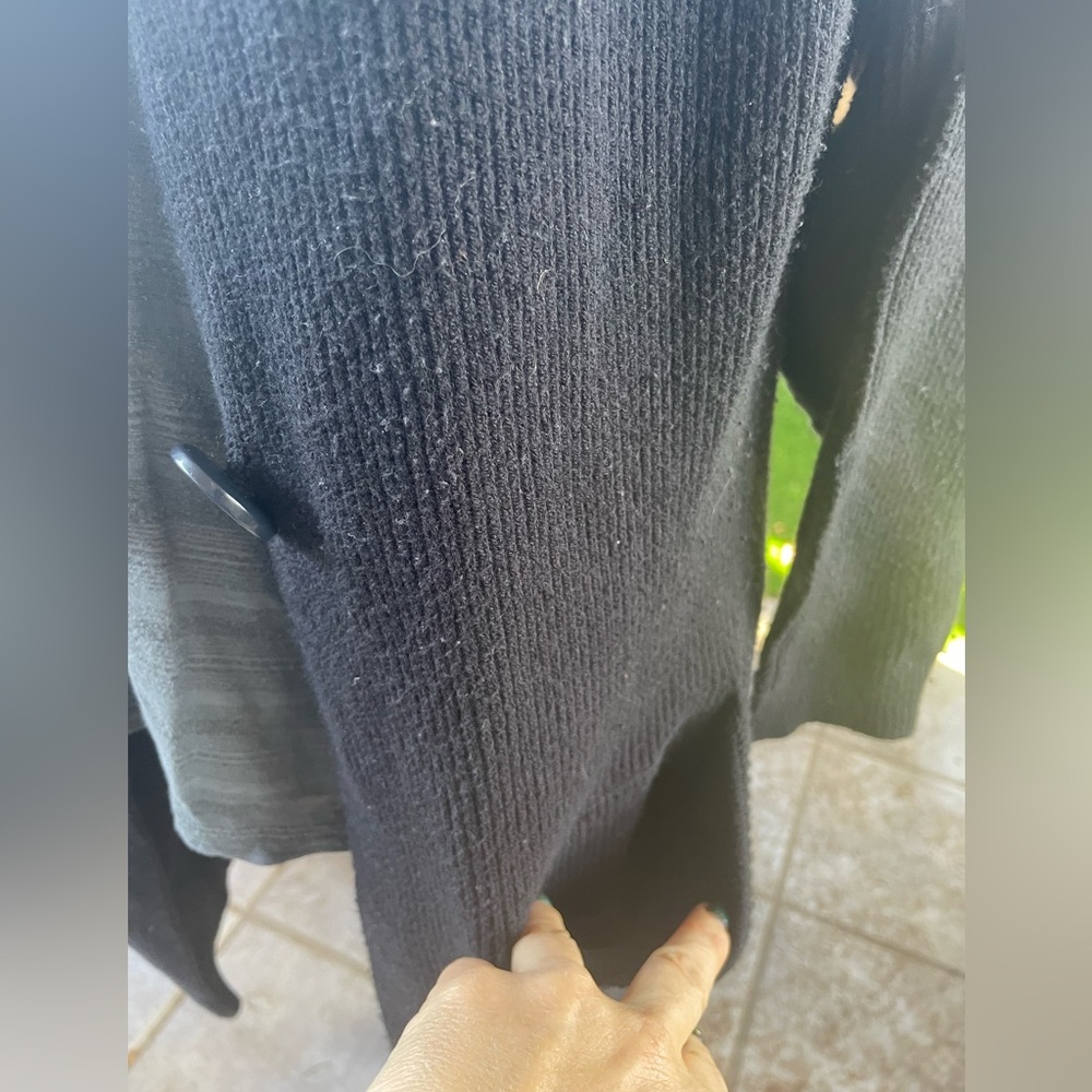 Free People Unisex Oversize Thick Cotton Ribbed Single Button Black Cardigan S P - Picture 7 of 16
